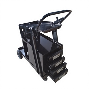 Welding Cart 2-Tier 4 Drawers 360 Swivel Wheels Tank Storage